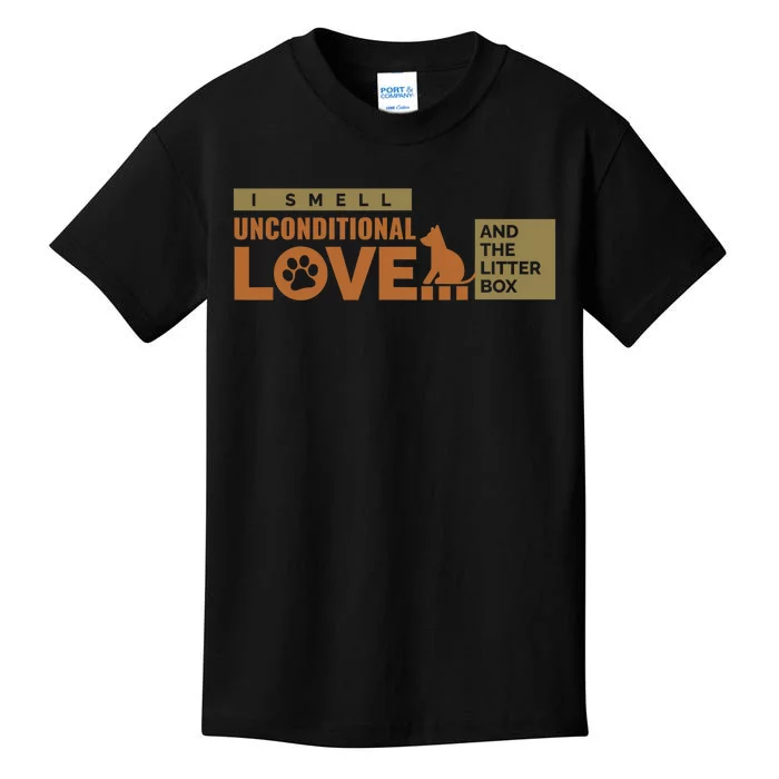 I Smell Unconditional Love And The Litter Box Kids T-Shirt