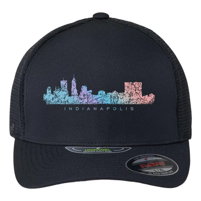 Indianapolis Skyline (Vintage Black) Gift Flexfit Unipanel Trucker Cap