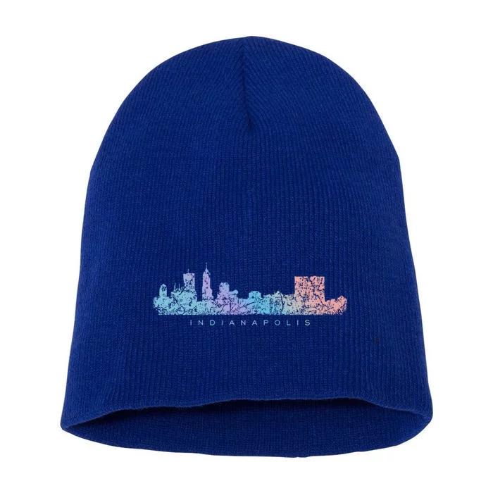 Indianapolis Skyline (Vintage Black) Gift Short Acrylic Beanie