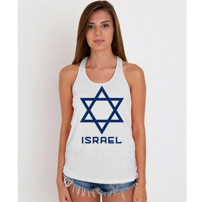 Israel Star Vintage Women's Knotted Racerback Tank