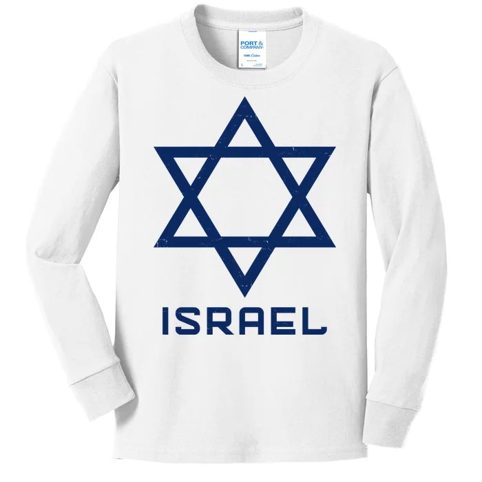 Israel Star Vintage Kids Long Sleeve Shirt