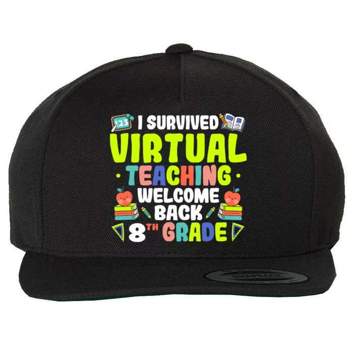 I Survived Virtual 2020 Welcome 8Th Grade Back To School Gift Wool Snapback Cap