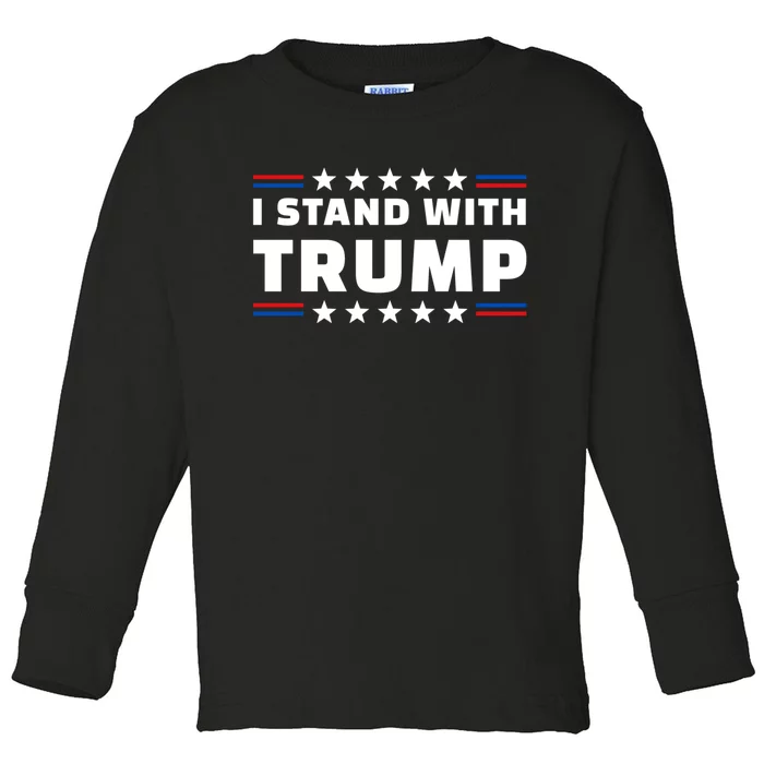 I Stand With Trump Toddler Long Sleeve Shirt