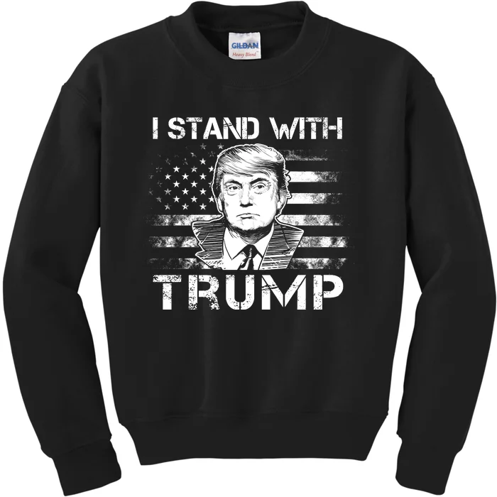 I Stand With Trump Pro Trump Supporter Free Trump Kids Sweatshirt