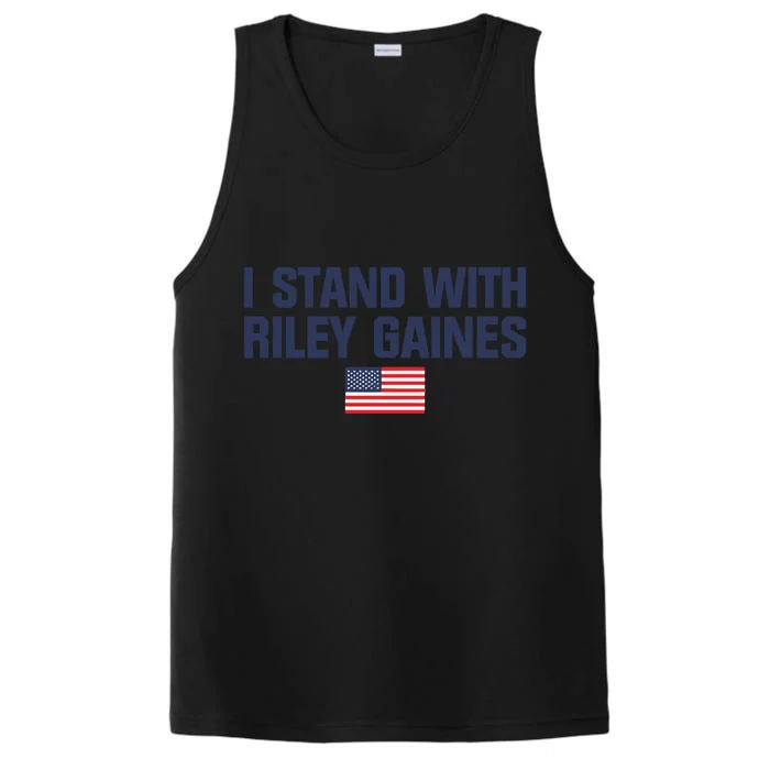 I Stand With Riley Gaines Us Swimmer Save Sports American Flag Performance Tank