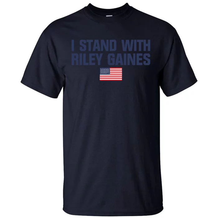 I Stand With Riley Gaines Us Swimmer Save Sports American Flag Tall T-Shirt