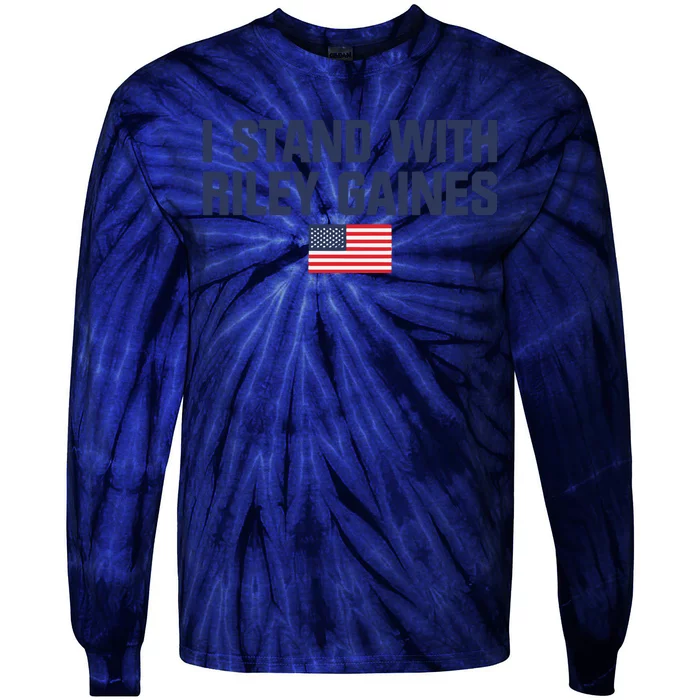 I Stand With Riley Gaines Us Swimmer Save Sports American Flag Tie-Dye Long Sleeve Shirt