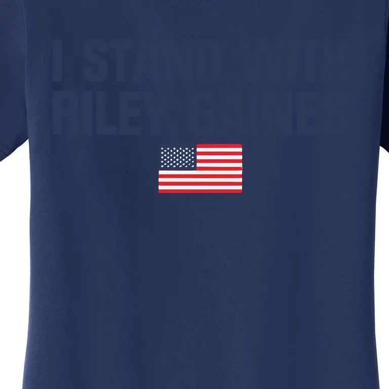 I Stand With Riley Gaines Us Swimmer Save Sports American Flag Women's T-Shirt