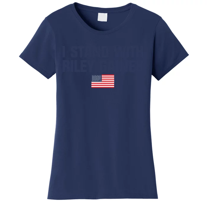 I Stand With Riley Gaines Us Swimmer Save Sports American Flag Women's T-Shirt