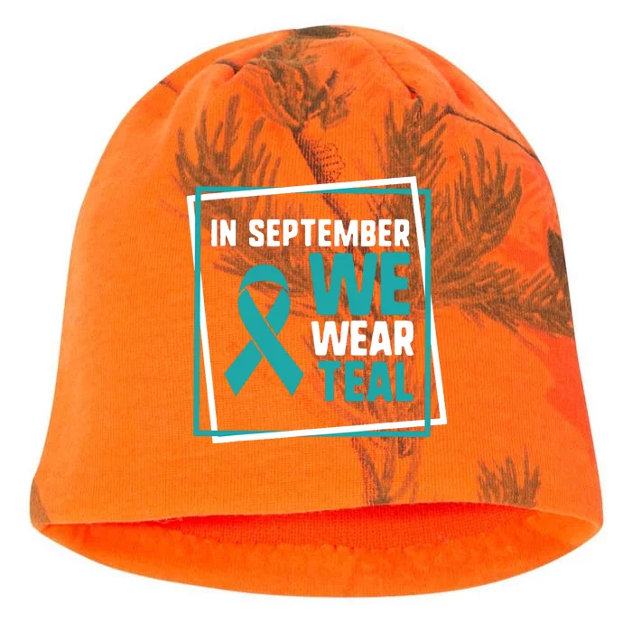 In September We Wear Teal Cervical Ovarian Cancer Awareness Kati - Camo Knit Beanie