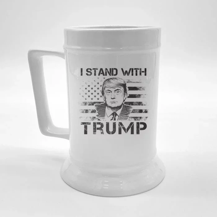 I Stand With Trump Pro Trump Supporter Free Trump Front & Back Beer Stein