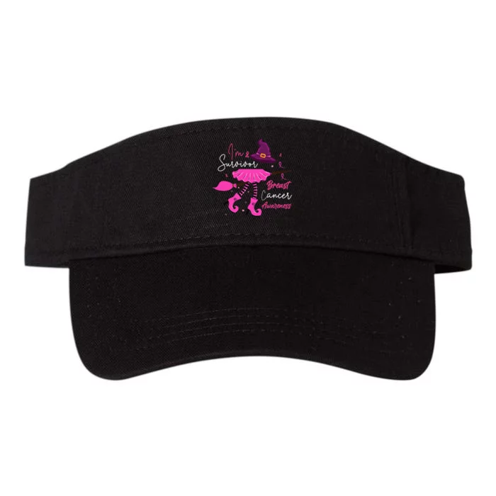 I’m Survivor Witch Breast Cancer Pink Ribbon Halloween Valucap Bio-Washed Visor