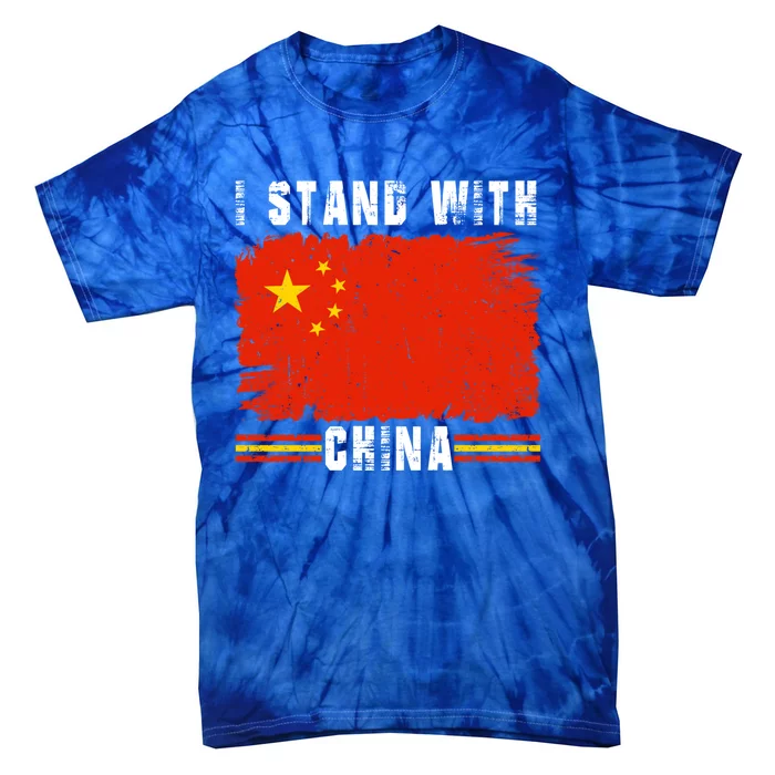 I Stand With China Flag Chinese Flag Gift Tie-Dye T-Shirt