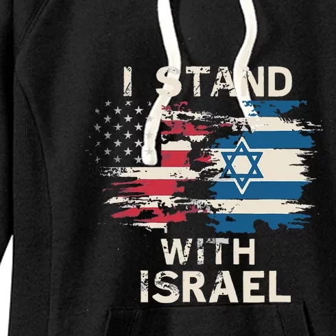 I Stand With Israel Patriotic Women's Fleece Hoodie