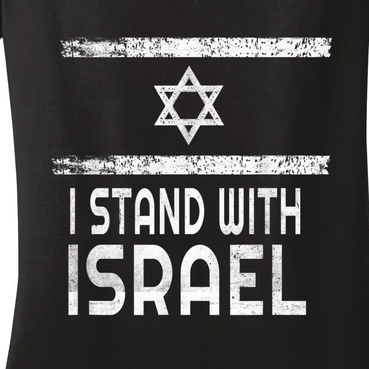 I Stand With Israel Women's V-Neck T-Shirt