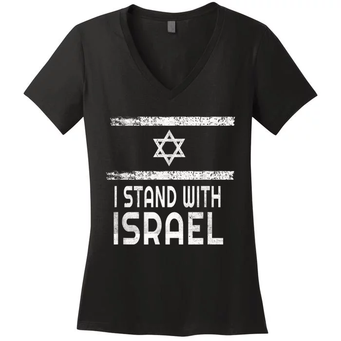 I Stand With Israel Women's V-Neck T-Shirt