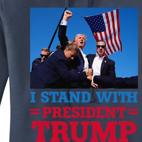 I Stand With President Trump After The Shooting At His Rally Women's Pullover Hoodie