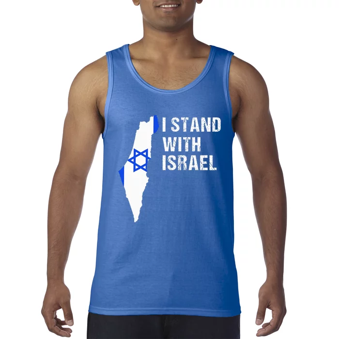 I Stand With Israel Jewish Gifts Heritage Israeli Flag Tank Top