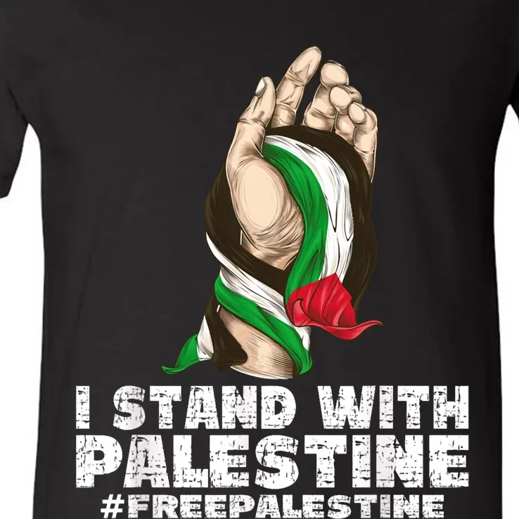 I Stand With Palestine For Their Freedom Free Palestine V-Neck T-Shirt