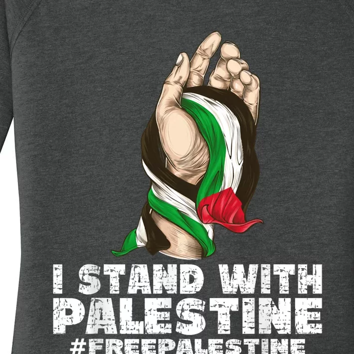 I Stand With Palestine For Their Freedom Free Palestine Women's Perfect Tri Tunic Long Sleeve Shirt