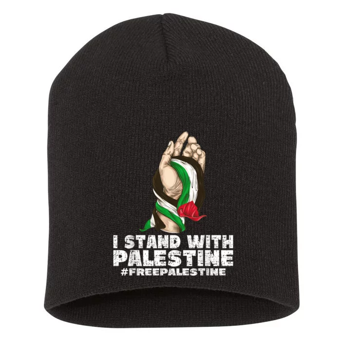 I Stand With Palestine For Their Freedom Free Palestine Short Acrylic Beanie