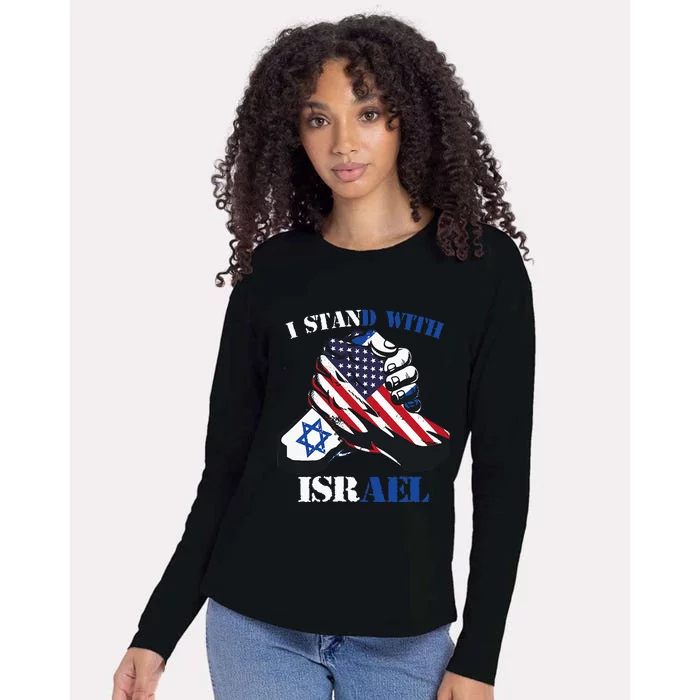 I Stand With Israel Support Israel Love Israeli Brotherhood Womens Cotton Relaxed Long Sleeve T-Shirt