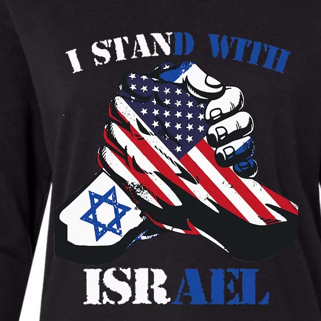 I Stand With Israel Support Israel Love Israeli Brotherhood Womens Cotton Relaxed Long Sleeve T-Shirt