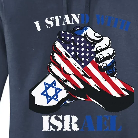 I Stand With Israel Support Israel Love Israeli Brotherhood Women's Pullover Hoodie