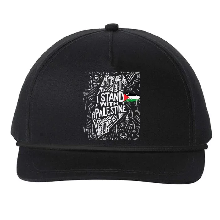 i stand with palestine quote a free palestine design Snapback Five-Panel Rope Hat