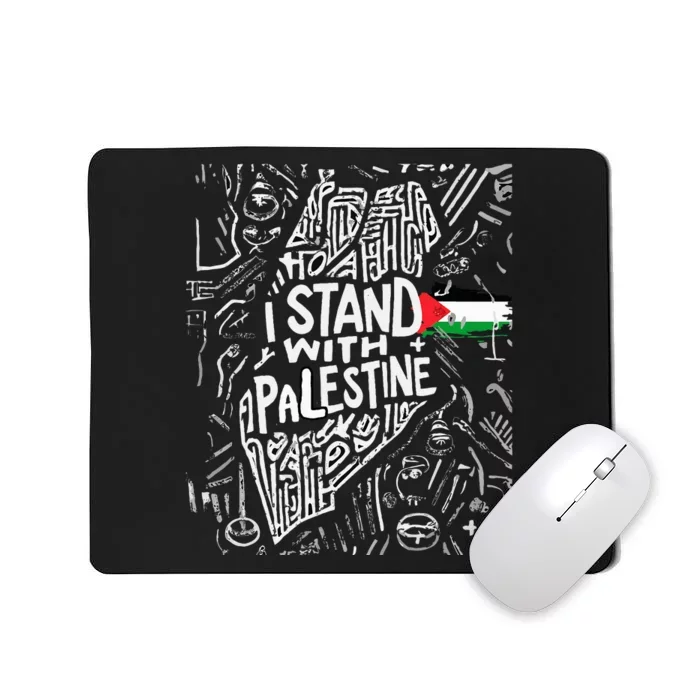 i stand with palestine quote a free palestine design Mousepad