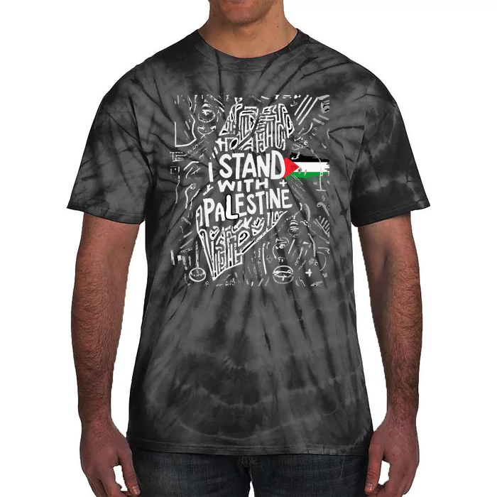 i stand with palestine quote a free palestine design Tie-Dye T-Shirt