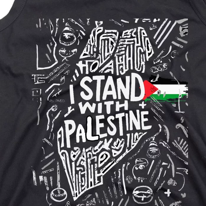 i stand with palestine quote a free palestine design Tank Top