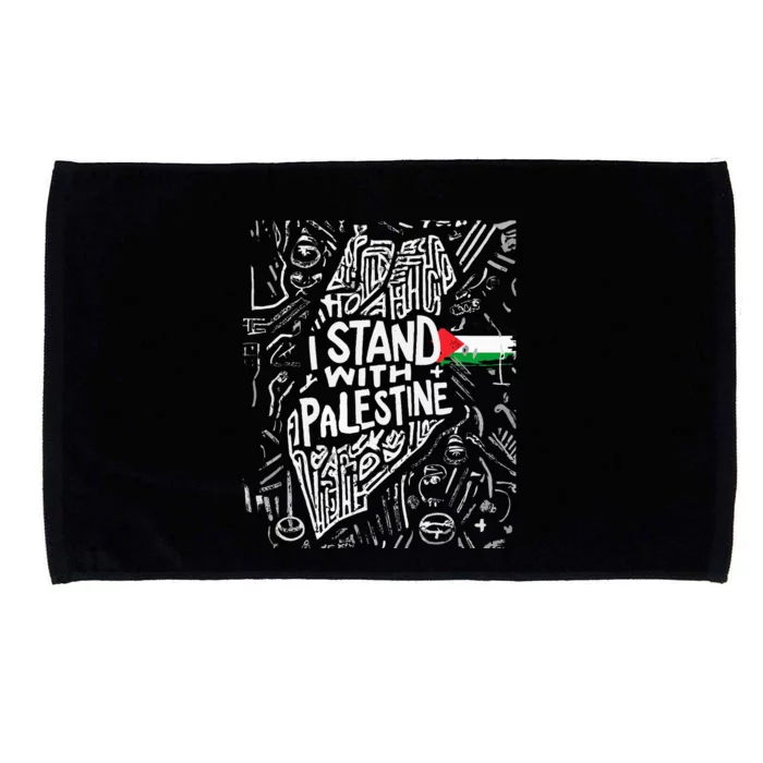 i stand with palestine quote a free palestine design Microfiber Hand Towel