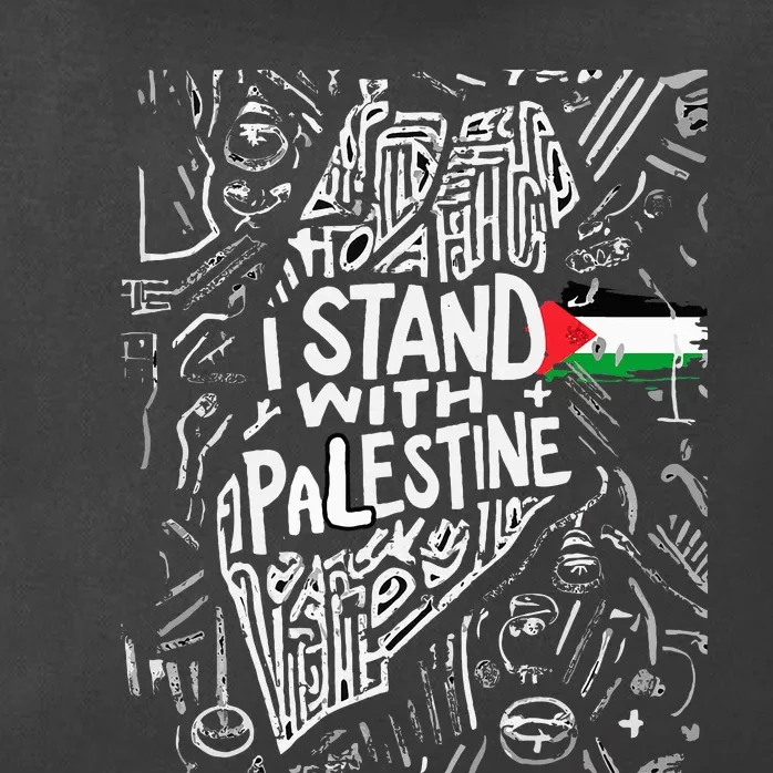 i stand with palestine quote a free palestine design Zip Tote Bag