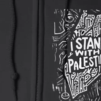 i stand with palestine quote a free palestine design Full Zip Hoodie