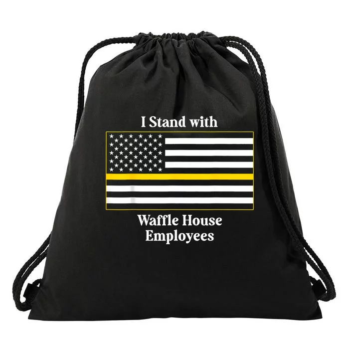 I Stand With House Employees Funny America Flag Drawstring Bag