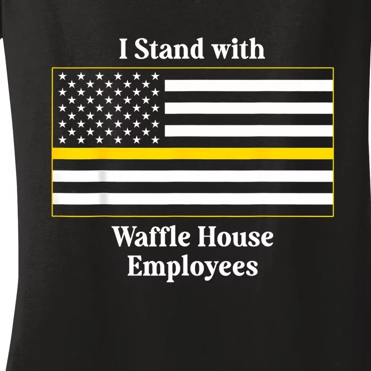 I Stand With House Employees Funny America Flag Women's V-Neck T-Shirt