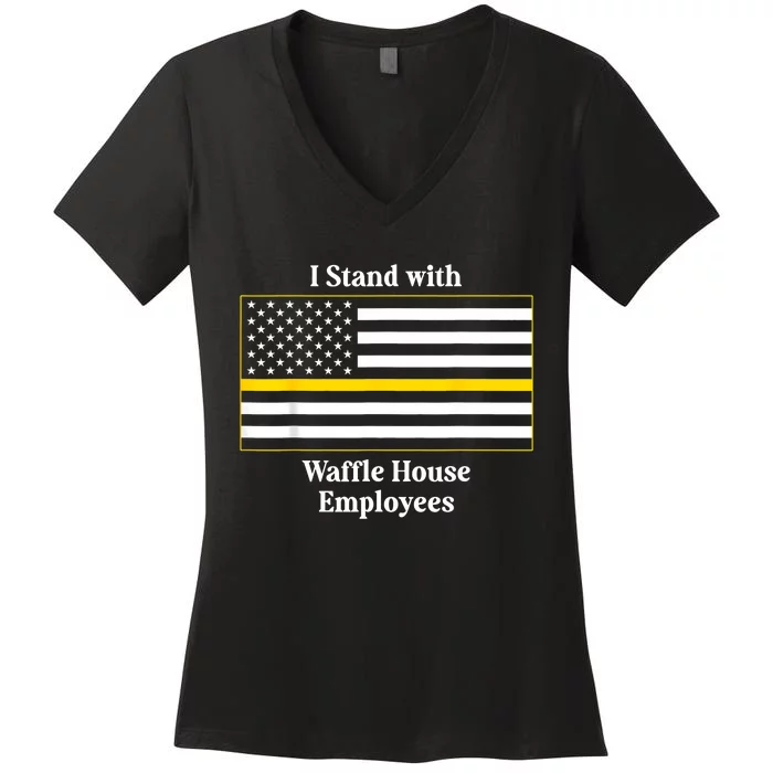 I Stand With House Employees Funny America Flag Women's V-Neck T-Shirt