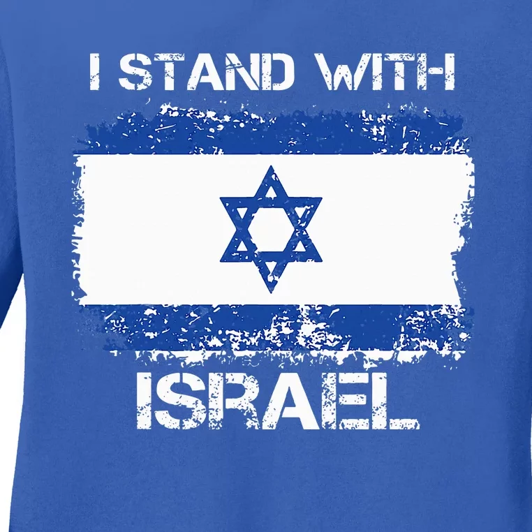 I Stand With Israel Support Israel Love Israeli Ladies Long Sleeve Shirt