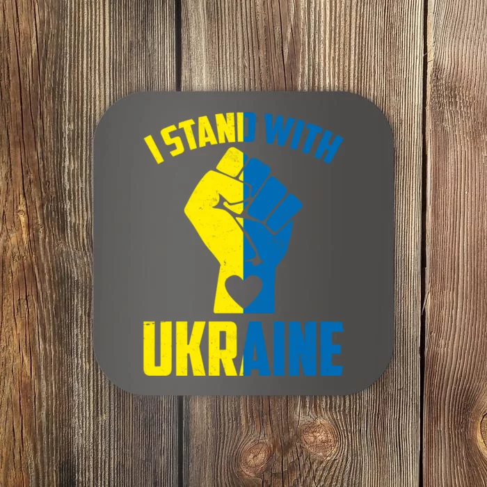 I Stand With Ukriane Protest Fist Support Ukaine Coaster