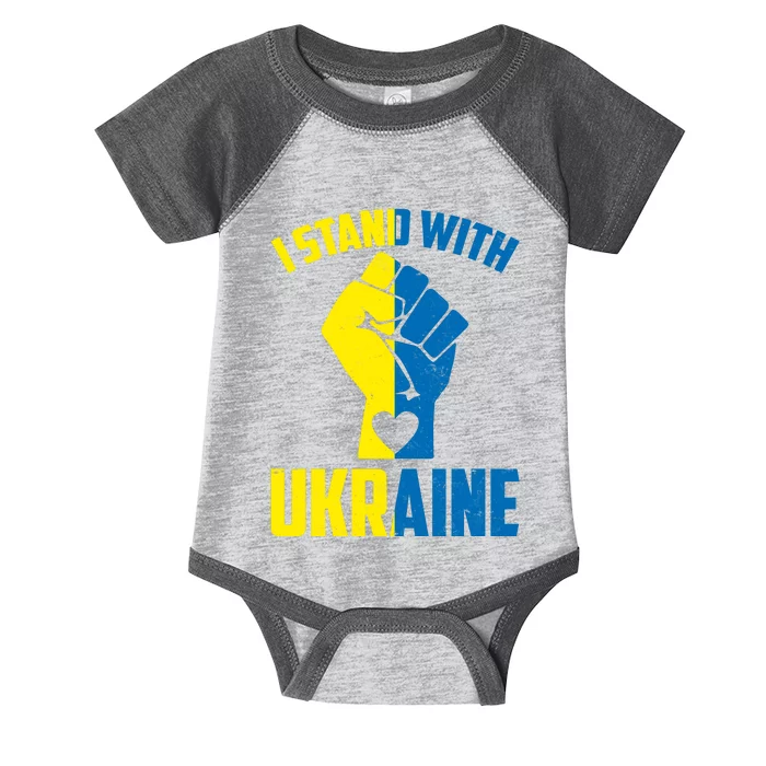 I Stand With Ukriane Protest Fist Support Ukaine Infant Baby Jersey Bodysuit