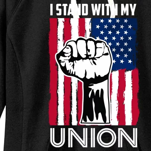 I Stand With My Union UAW On Strike Red United Auto Workers Women's Fleece Hoodie