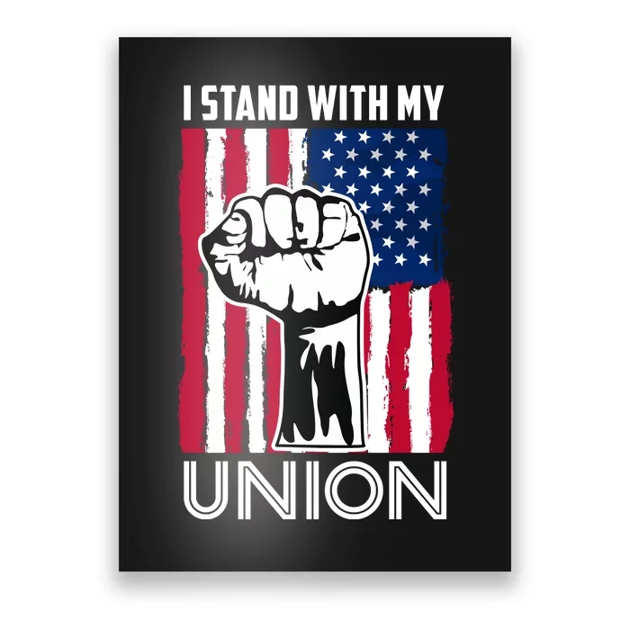 I Stand With My Union UAW On Strike Red United Auto Workers Poster