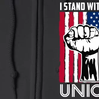 I Stand With My Union UAW On Strike Red United Auto Workers Full Zip Hoodie