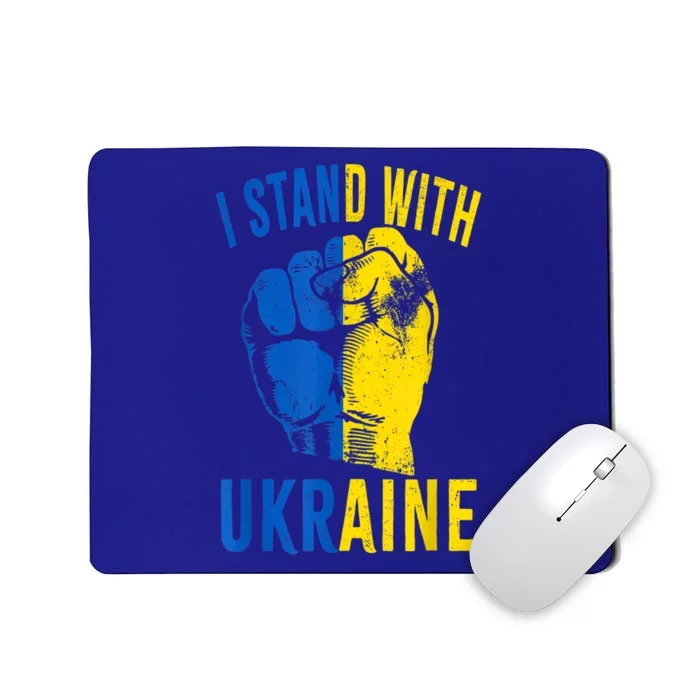 I Stand With Ukraine Flag Power Support Ukraine Gift Mousepad