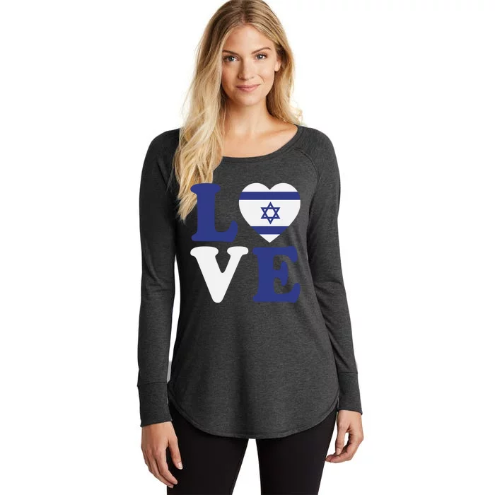 I Stand With Israel Heartfelt Support with Israel's Flag Women's Perfect Tri Tunic Long Sleeve Shirt