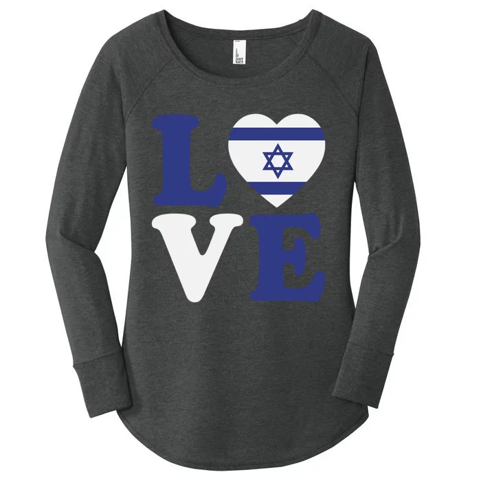 I Stand With Israel Heartfelt Support with Israel's Flag Women's Perfect Tri Tunic Long Sleeve Shirt