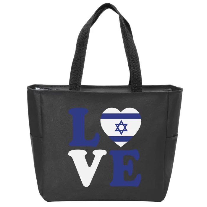 I Stand With Israel Heartfelt Support with Israel's Flag Zip Tote Bag