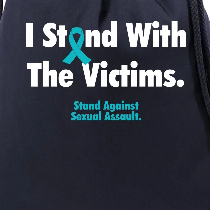 I Stand With The Victims Sexual Assault Awareness Gift Drawstring Bag