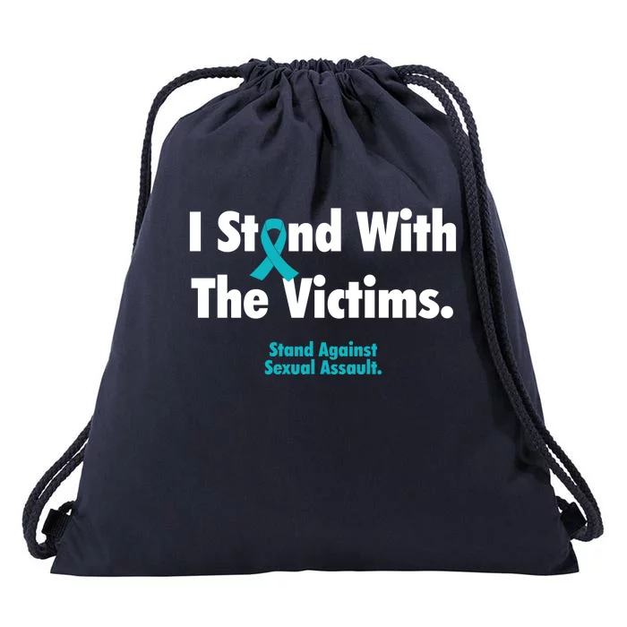 I Stand With The Victims Sexual Assault Awareness Gift Drawstring Bag